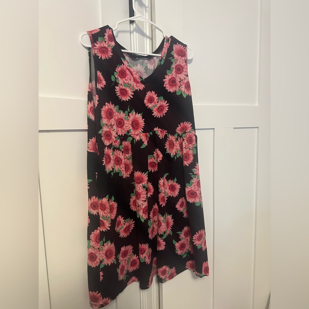 HEIMISH USA Black and Pink Floral Mini Dress